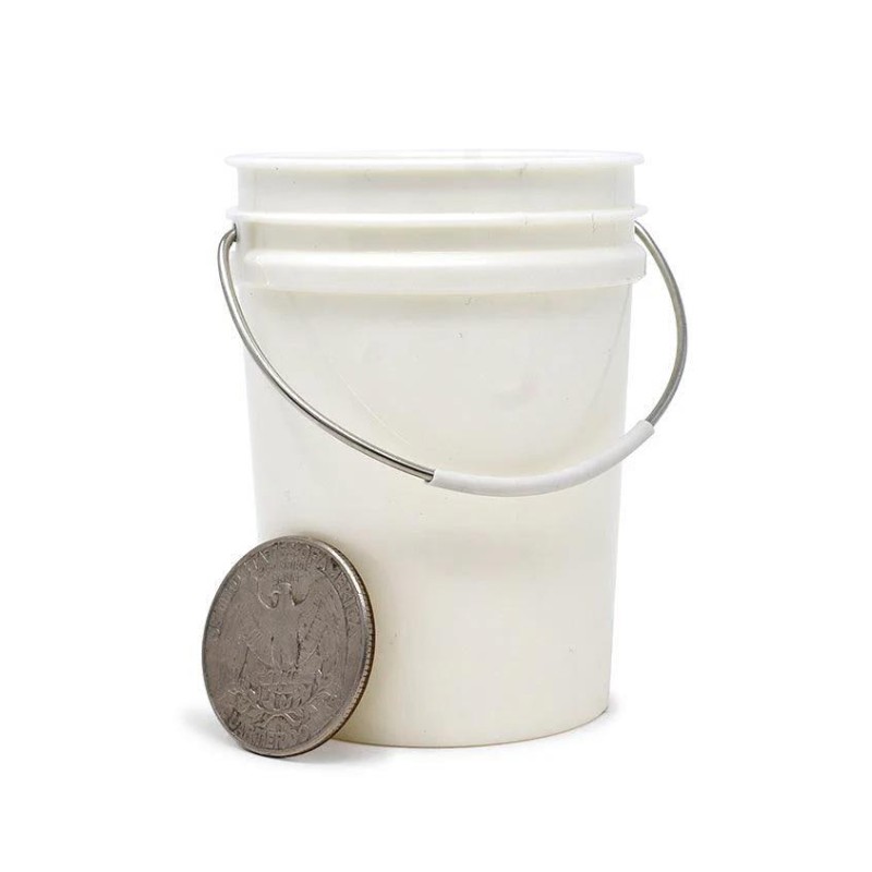 1:6 Scale 5 Gallon Bucket Dolls Dollhouse Accessory White Plastic Metal Handle