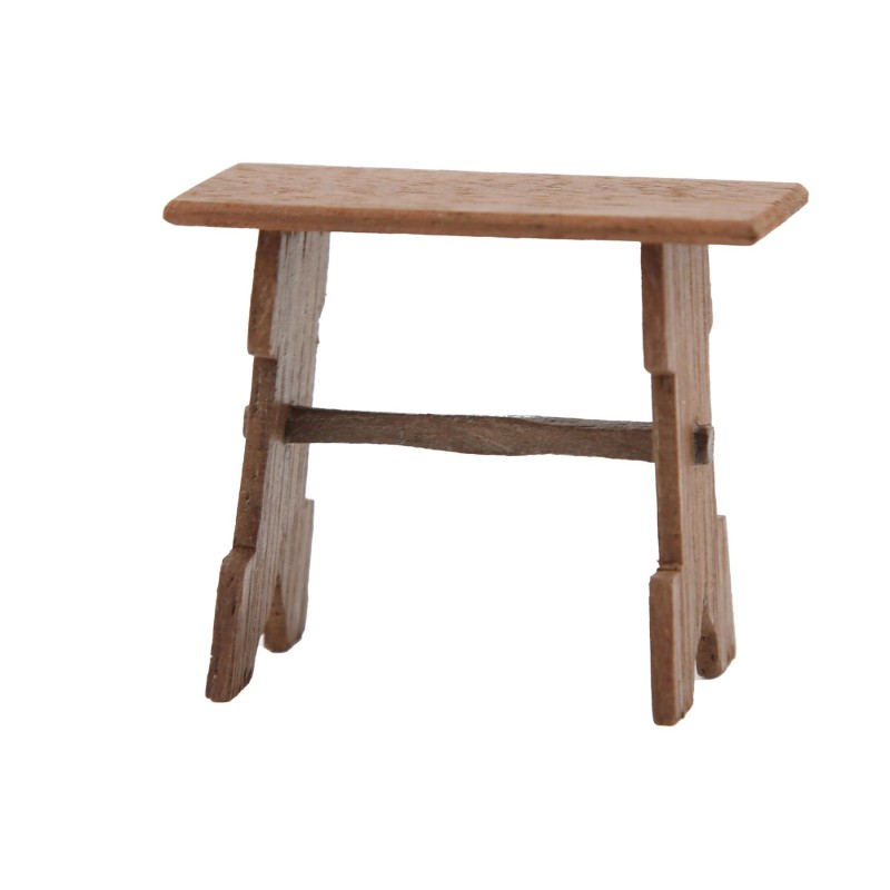 Dolls House Rustic High Bench Stool Seat Mexican Wooden Hall Cabin Furniture