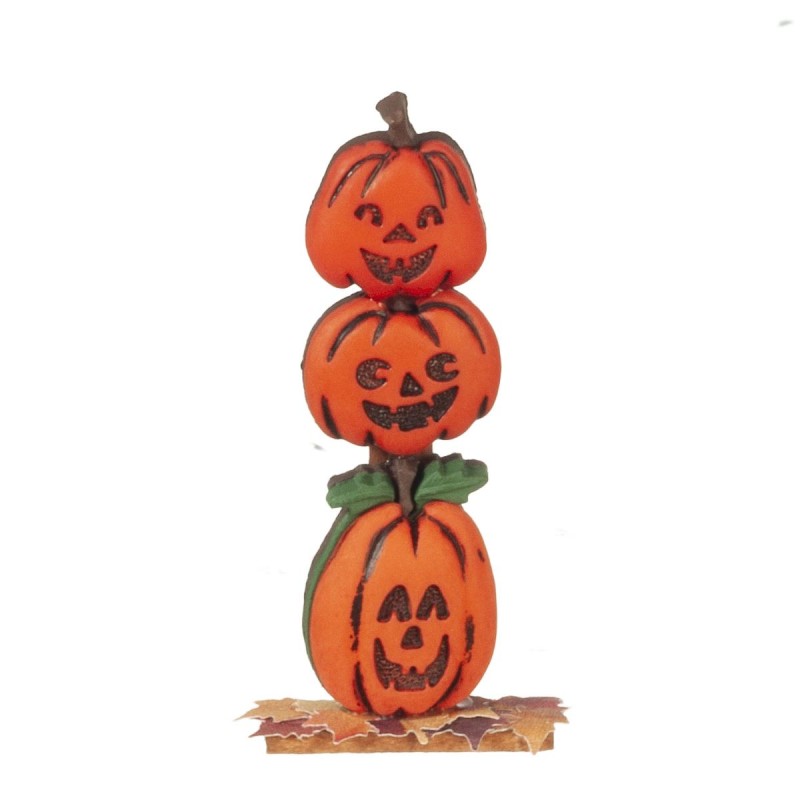 Dolls House Pumpkin Stack Halloween Accessory Jack O’Lantern Garden Ornament