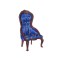 Dolls House Ladies Chair Victorian Mahogany Royal Blue Living Room Furniture