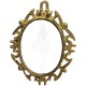 Dolls House Victorian Oval Mirror in Gold Ornate Frame Miniature Wall Accessory