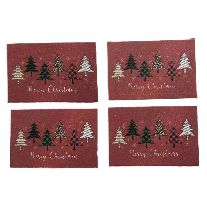 Dolls House Christmas Tree Placemats Table Mats Red Dining Room Accessory 1:12