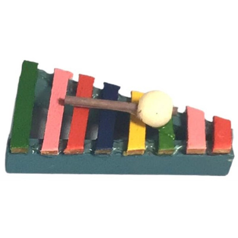 Dolls House Rainbow Xylophone Wooden Music Toy Nursery Games Shop Accessory