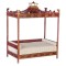 Dolls House Chinese Walnut Double Four Poster Day Bed JBM Bedroom Furniture