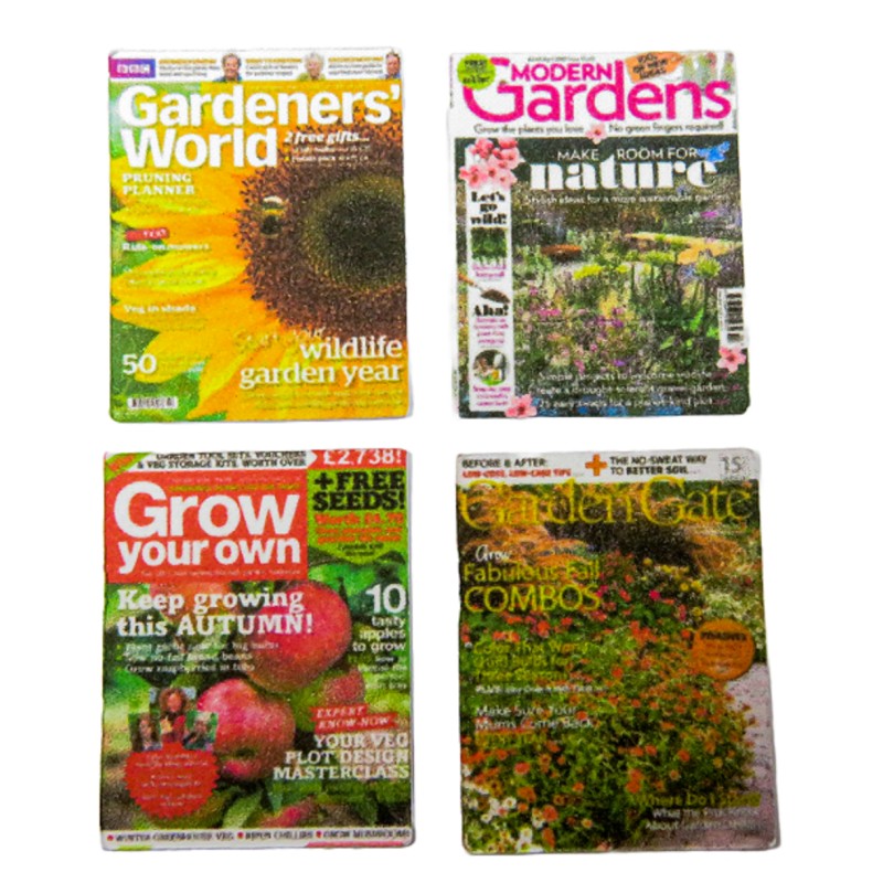 Dolls House Gardeners Garden Magazine Cover Set 1:12 Study Living Room Accessory Printed Card