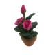 Dolls House Fuchsia Pink Roses in a Terracotta Pot Outdoor Garden Accessory