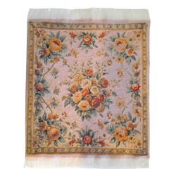 Dolls House French Floral Rug Apricot Blush Jacquard Floor Accessory Medium