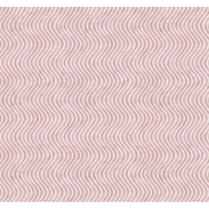 Dolls House Vintage Pink Stripe Wavy Pattern Miniature Print Wallpaper 1:12