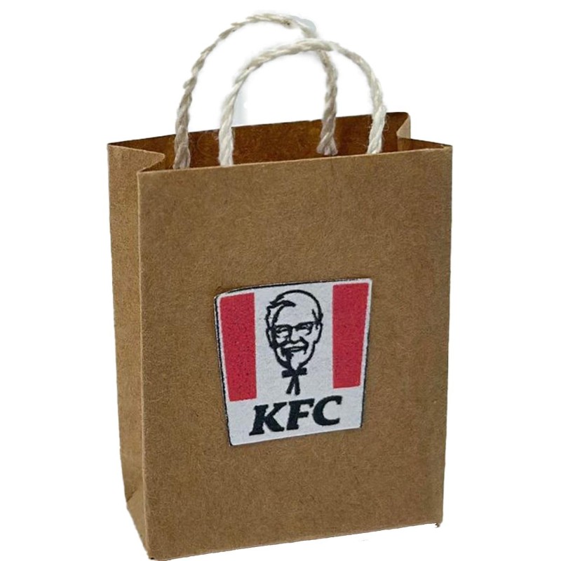 Dolls House Fried Chicken Takeaway Takeout Fast Food Carrier Bag 1:12 Accessory
