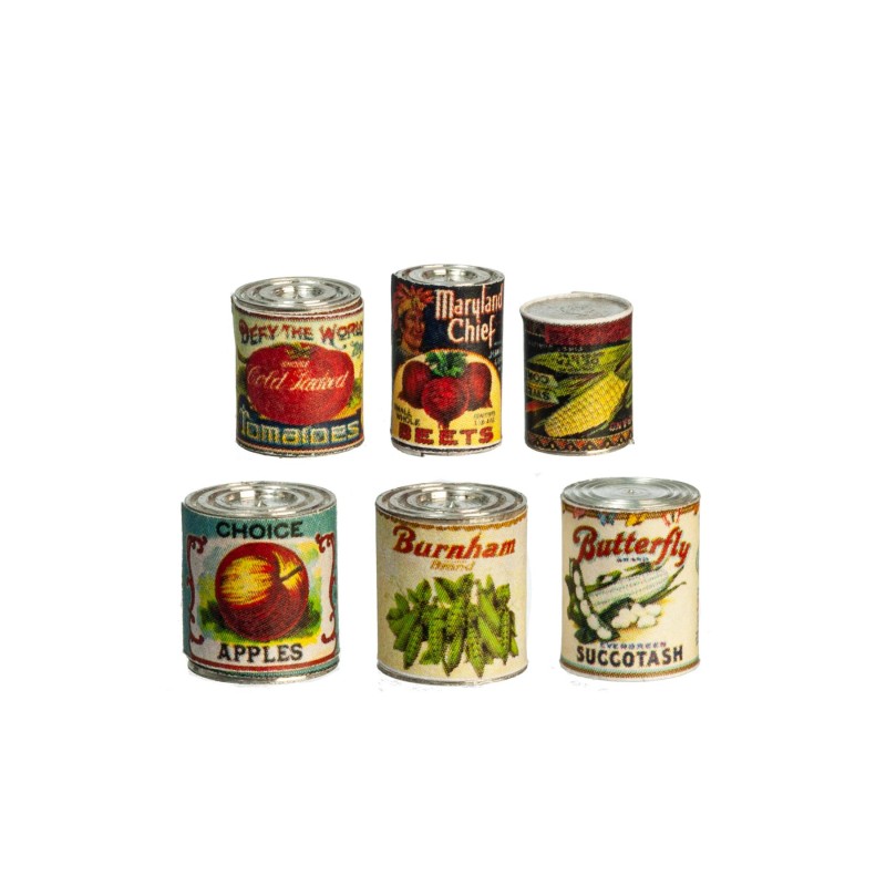 Dolls House Vintage Food Cans Assorted Kitchen Grocery Shop Store Accessory 1:12