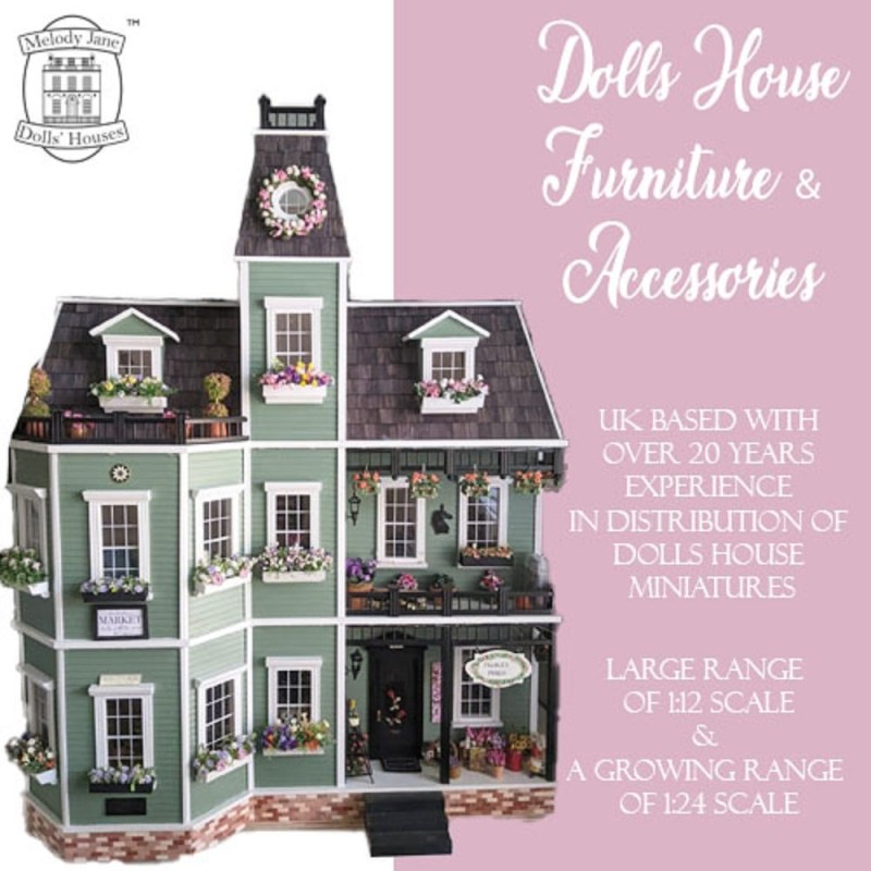 Dolls House Faux Marble Wallpaper Border Miniature Print 1:12 Scale Blue
