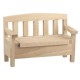 Dolls House Garden Storage Bench Seat Bare Wood Outdoor Patio Seating Furniture