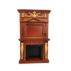 Dolls House Figurehead Fireplace Walnut Platinum Collection Furniture Miniature