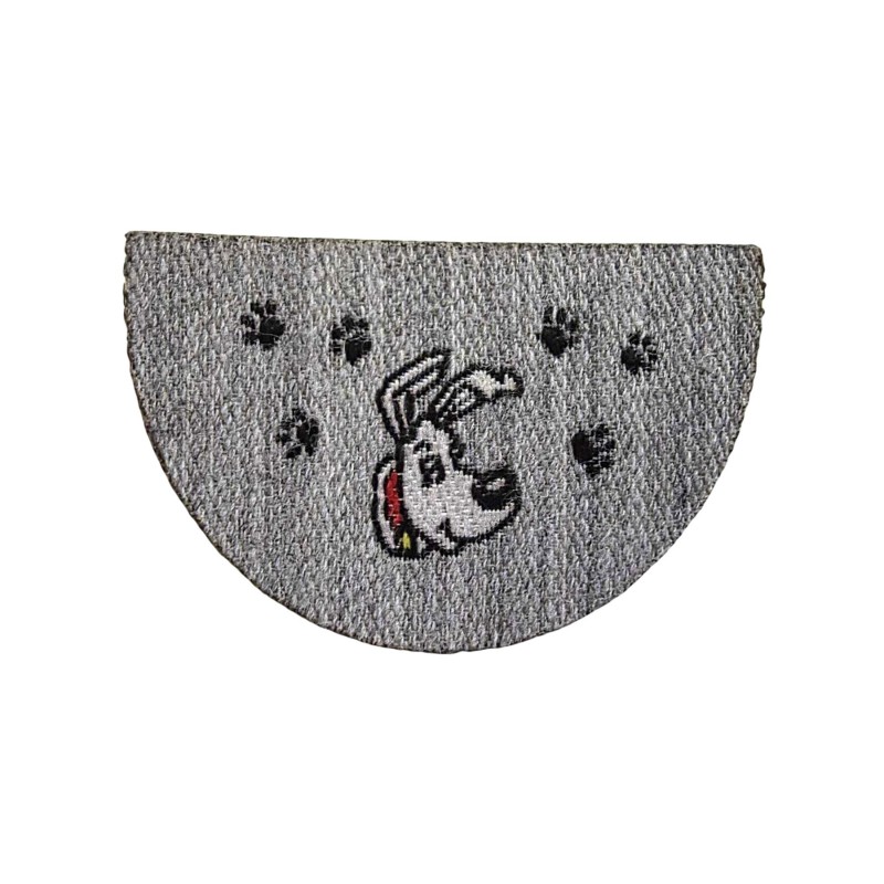 Dolls House Door Mat 1:24 Scale Grey Half Moon Dog & Pawprint Design