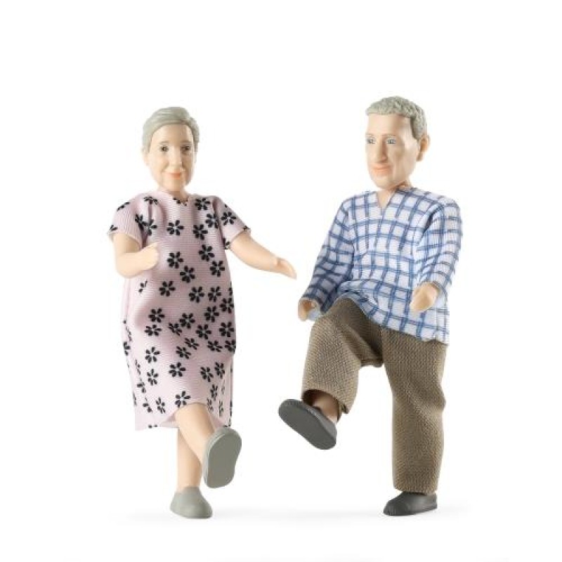 Lundby Dolls House Charlie Grandma & Grandad Elderly Couple Modern People 1:18