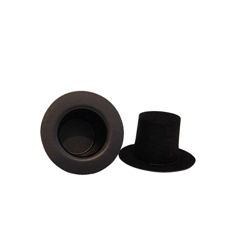 Dolls House Top Hat Black Victorian Gentlemen's or Wedding Attire Pack of 2 1:12