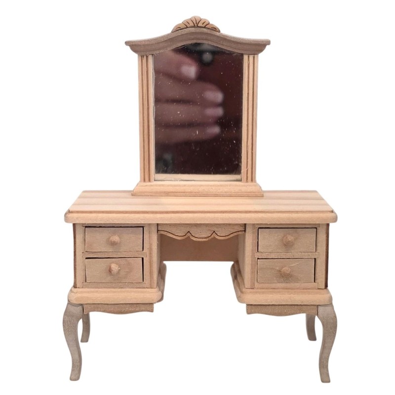 Dolls House Dressing Table Unfinished Bare Wood French Style Dolls House Dressing Table Unfinished Bare Wood French Style