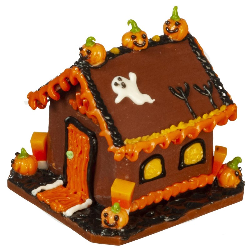 Dolls House Halloween Gingerbread House Pumpkin Cake Festive Baking Accessory