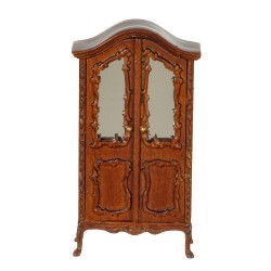 Dolls House Victorian Wardrobe Walnut Wood 1:24 Half Inch JBM Nursery Furniture
