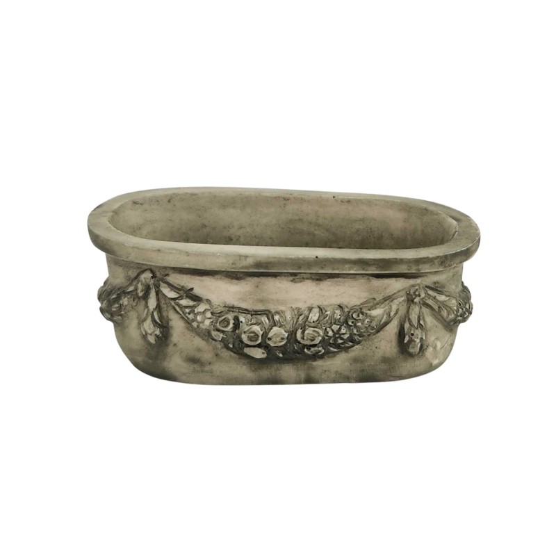 Dolls House Trough Plant Pot Green Porcelain Ornament Miniature Accessory 1:12