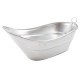 Dolls House Silver Oval Galvanized Round Bath Tub Container Bathroom Accessory