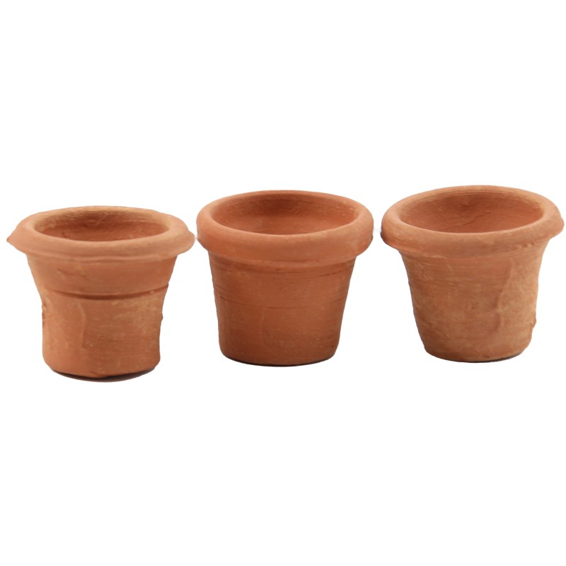 Dolls House Round Terracotta Standard Flower Plant Pot Garden Outdoor Accessory