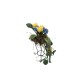 Dolls House Yellow & Blue Trailing Flowers Fancy Wire Stand Garden Accessory