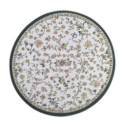 Dolls House Round Area Rug Circular Carpet Vintage Green Floral Design Lge Dolls House Round Area Rug Circular Carpet Vintage Green Floral Design Lge