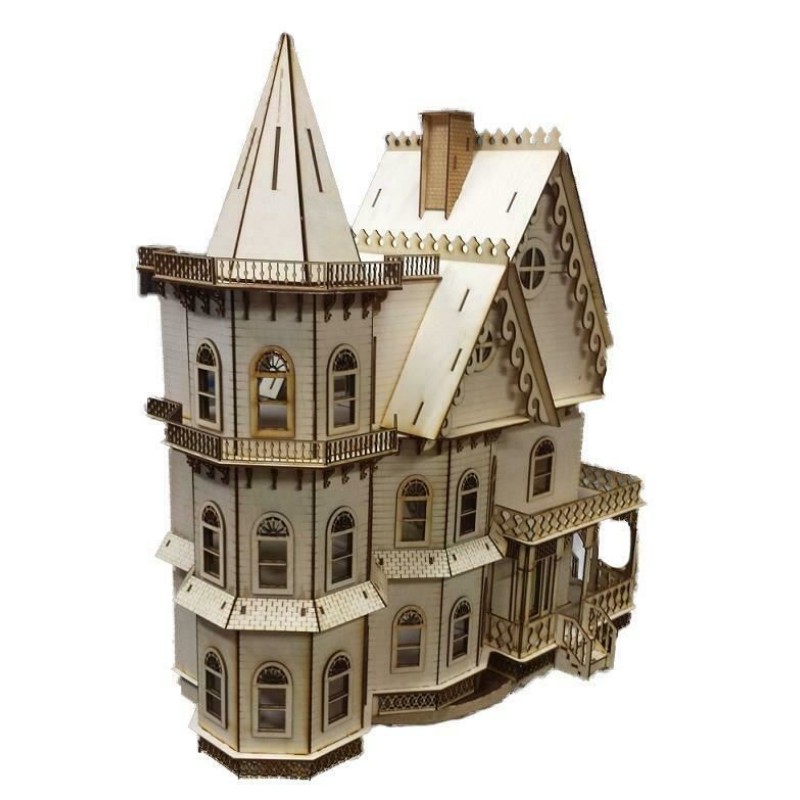 Leon Gothic Victorian Dolls House 1:24 Half Inch Scale Laser Cut Flat Pack Kit