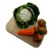 Dolls House Vegetables on Chopping Board Onion Carrot & Cauliflower Kitchen Accessory