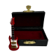 Dolls House Electric Guitar S Type Red Miniature Music Room Instrument Large