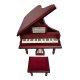 Dolls House Mahogany Baby Grand Piano & Bench Miniature Music Room Furniture