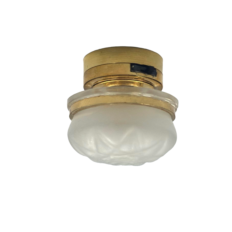 Dolls House Round Frosted Ceiling Lamp LED Battery Light Miniature Lighting