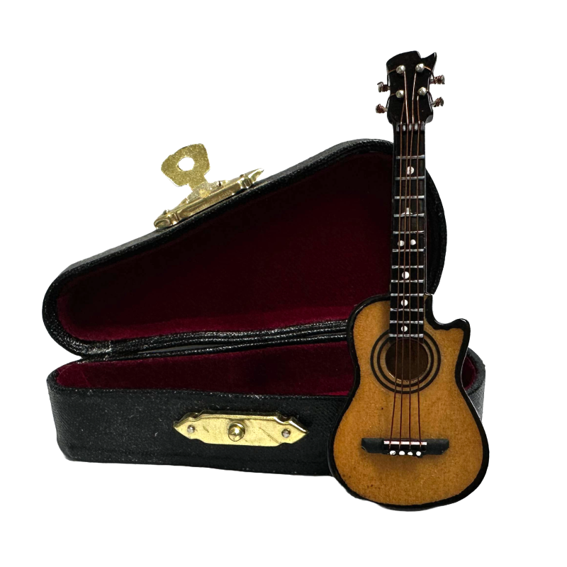 Dolls House Guitar Newporter Miniature Music Room School Instrument 1:12 Scale