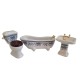 Dolls House Blue Floral Bathroom Suite Porcelain Miniature Furniture Set 1:12