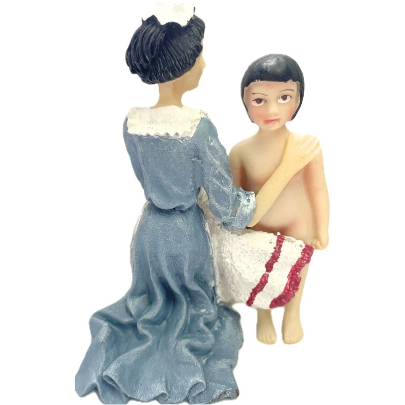 Dolls House Victorian Maid Drying Child 1:12 People Resin Figure