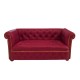 Dolls House Red Leather Chesterfield Sofa Settee JBM Miniature Living Room Furniture