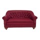 Dolls House 1880 Red Leather Club Sofa JBM Miniature Living Room Furniture 1:12