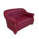 Dolls House 1880 Red Leather Club Sofa JBM Miniature Living Room Furniture 1:12