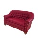 Dolls House 1880 Red Leather Club Sofa JBM Miniature Living Room Furniture 1:12