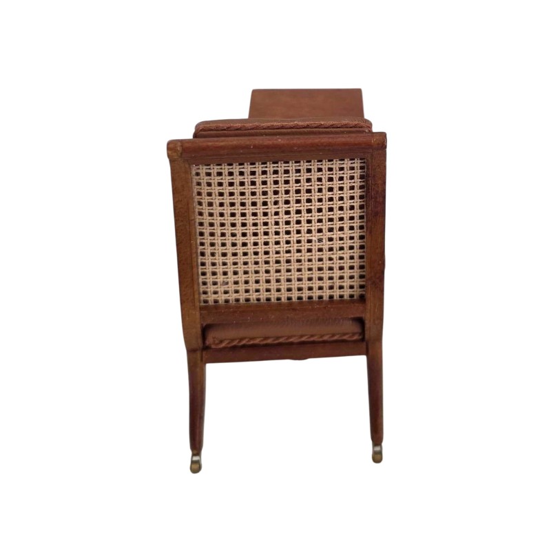Dolls House Walnut Armchair with Writing Table JBM Miniature Furniture