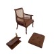 Dolls House Walnut Armchair with Writing Table JBM Miniature Furniture