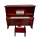 Dolls House Miniature Music Room Furniture Walnut Wooden Upright Piano and Bench