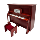 Dolls House Miniature Music Room Furniture Walnut Wooden Upright Piano and Bench