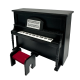 Dolls House Black Upright Piano & Bench Music Room Furniture