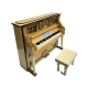 Dolls House Upright Piano Cream & Stool Miniature Music Room School Instrument