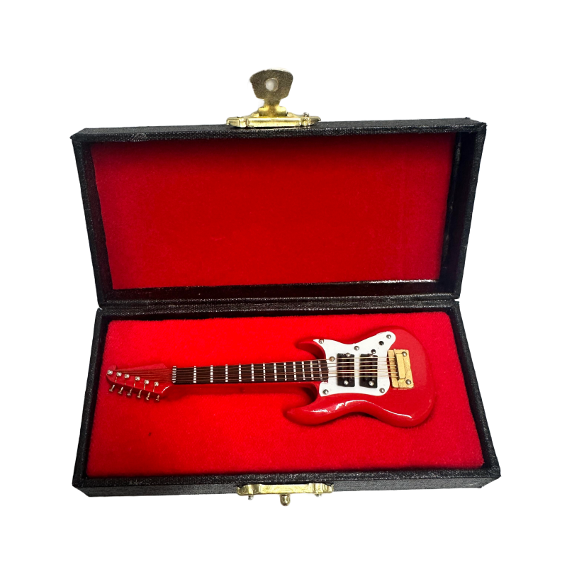 Dolls House Red Washburn Guitar Miniature Music Room Instrument 1:12