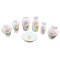 Dolls House Vase & Plate Set Pink Rose Design Ornaments Porcelain Accessory