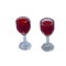 Dolls House 2 Glasses of Red Wine Miniature Dining Room Pub Bar Accessory 1:12