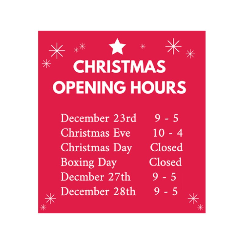 Dolls House Christmas Opening Hours Poster Holiday Festive Shop Store Door Sign